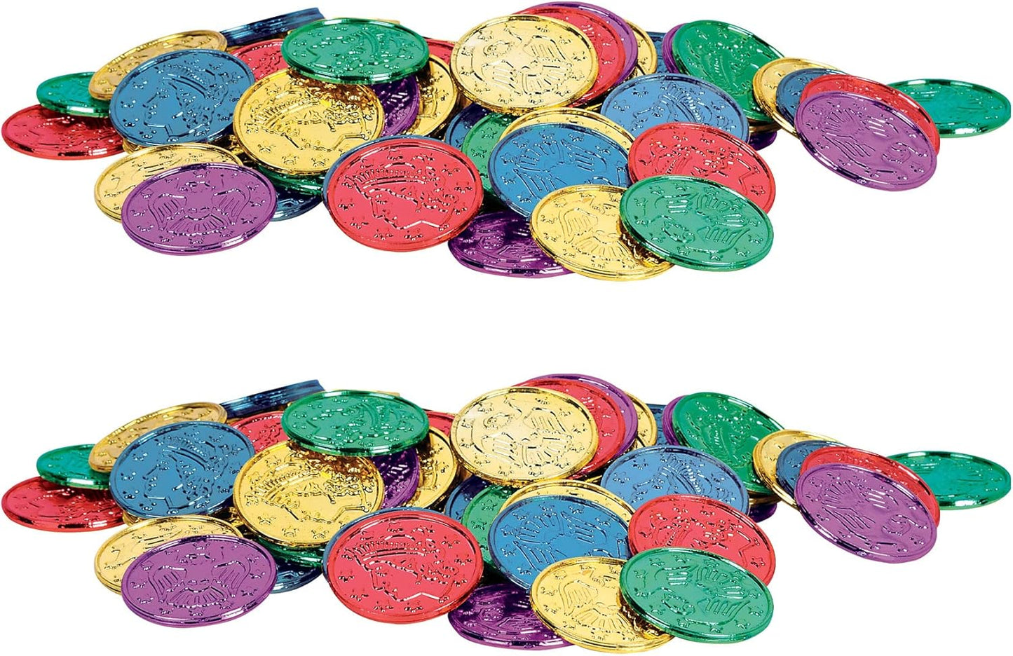 Beistle 200 Piece Embossed Plastic Coins For Pirate Treasure Chest Favors, Casino Theme Decorations