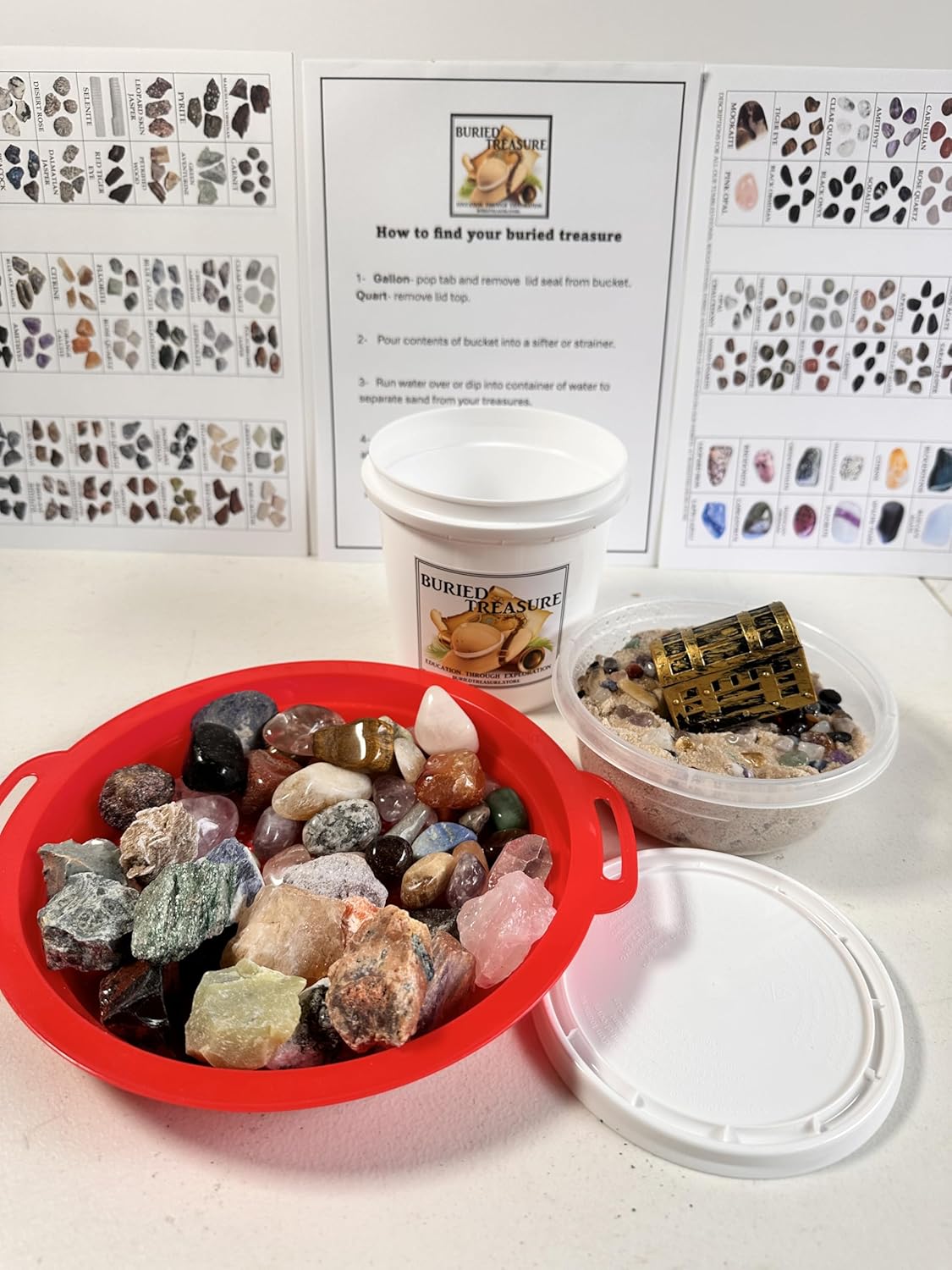 Generic Rough and Tumble Crystal Gemstone Quart Mining Bucket/Gifts for Boys and Girls/Geology