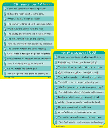 Super Duper Publications | Say and Do® Action Articulation CH Sounds Fun Deck | Vocabulary and Language Development Flash Cards | Educational Learning Materials for Children