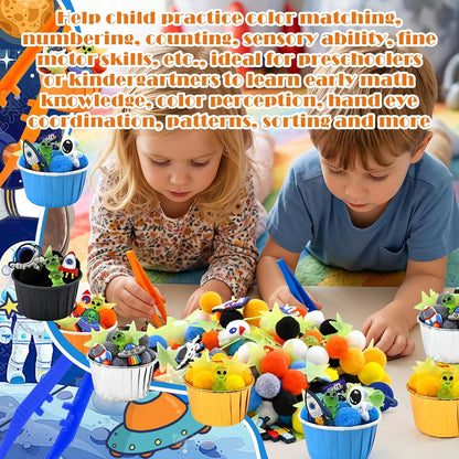 270 Pcs Numbers and Letters Sensory Bin Items Back to School Counting Sorting Sensory Bin Filler Fine Motor Numbers and Letters Geometric Figure Counts for Easter Spring Summer Sorting