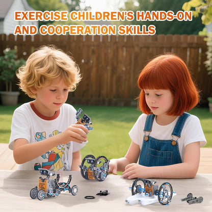 AESGOGO STEM Projects for Kids Ages 8-12, Solar Robot Science Building Kits, Birthday Gifts for 8 9 10 11 12-16 Year Old Boys Girls Teens, Robotics Powered by Sun or Battery(Not Include).
