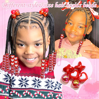 60PCS Purple Braids Beads 3 Styles Dreadlock Bead Accessories Cute Hair Jewelry AB Round Bead Decoration for Kids Girls