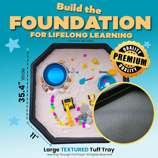 Tuff Tray 27.5” Small [Brown] Sensory Play for Kids, Toddler Sensory Bin for Sand and Water Play, Indoor Activity Sensory Tray, Outdoor Sandbox