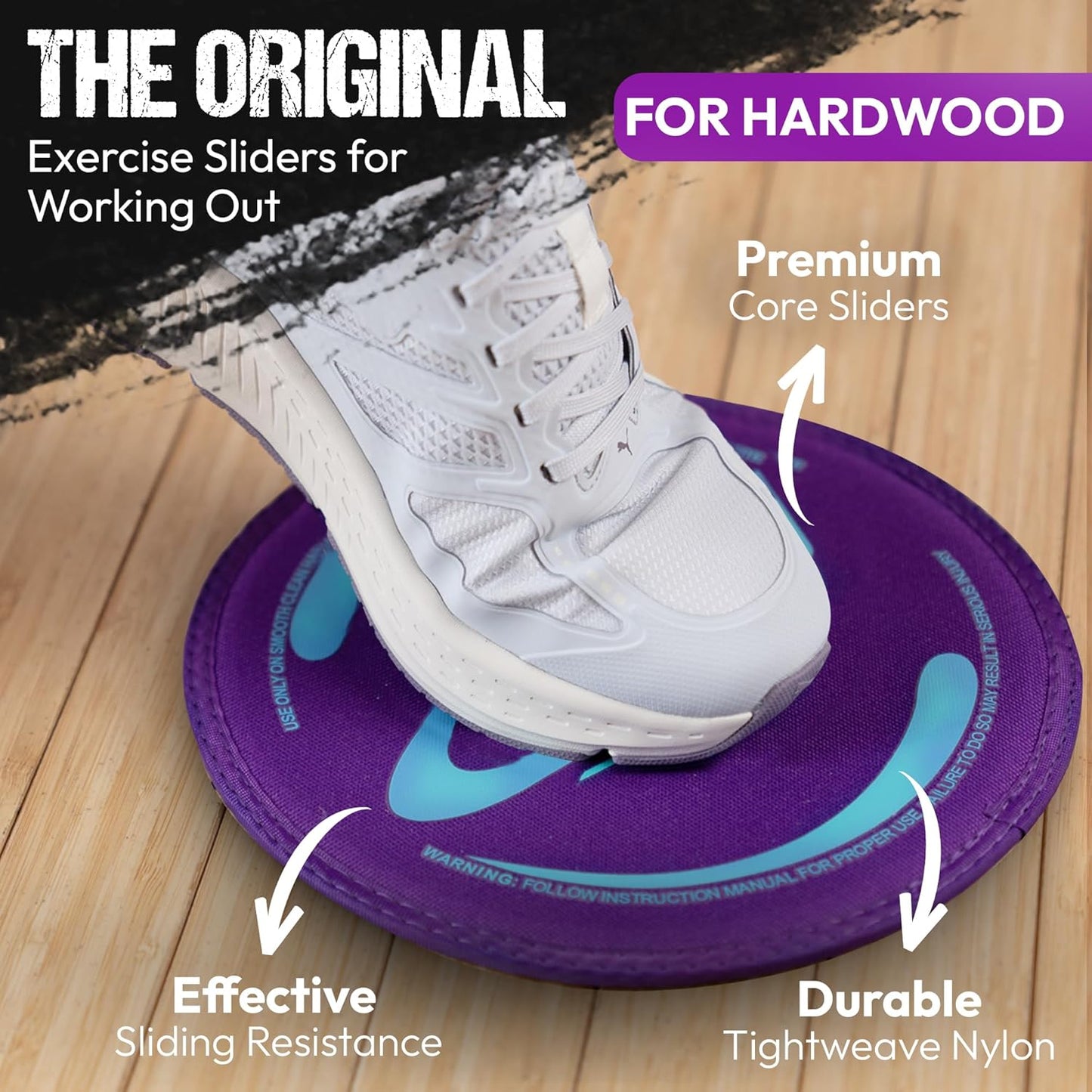 Gliding Discs for Working Out - Exercise Sliders for Carpet & Hardwood Floors 1 Pair, Authentic Workout Sliders Disc for Full Body Resistance Workout, Includes 4 Streaming Video Workouts