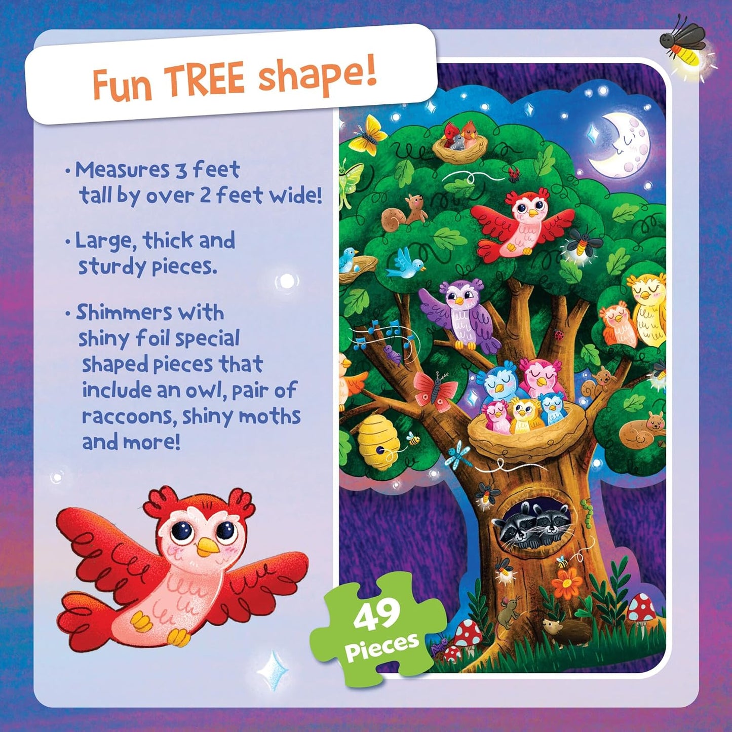 Peaceable Kingdom Hoot Owl Hoot Floor Puzzle – Giant Floor Puzzle for Kids Ages 5 & up – Great for Classrooms