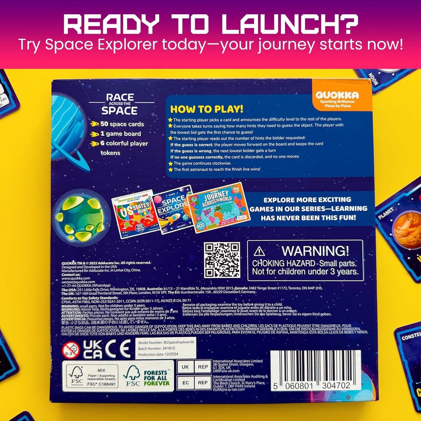 QUOKKA Board Games for Kids 8-12 - Family Games for Kids and Adults - Journey Across the World Card Game Ages 5-9 - Learn Capitals, Flags, Facts, and Map Locations with 195 World Map Cards