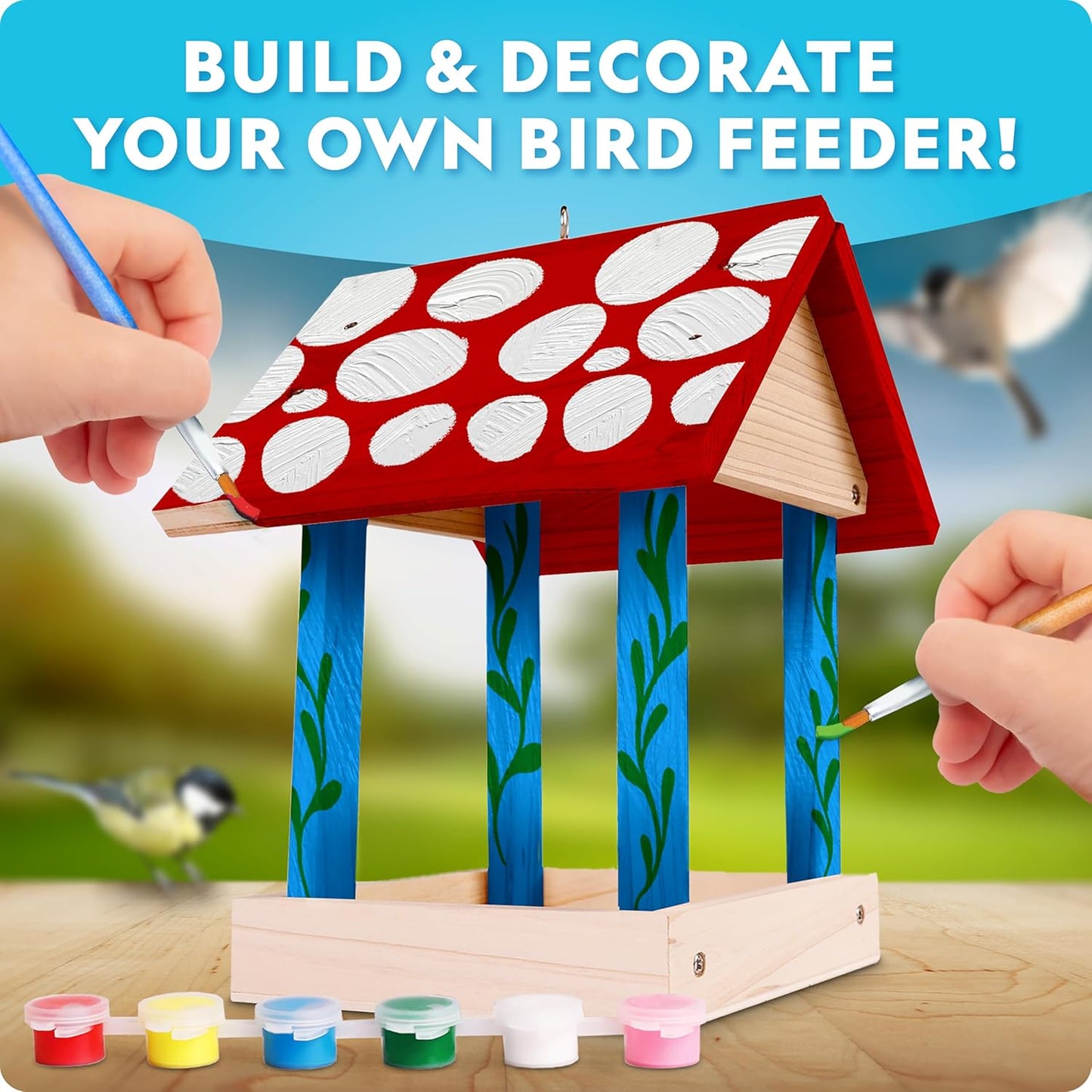 National Geographic Build a Bee Habitat Craft Kit for Kids – Paint & Build a House for Mason Bees, Outdoor Arts & Crafts, Nature Learning Activity, DIY Pollinator Garden Craft, Solitary Bee Hotel