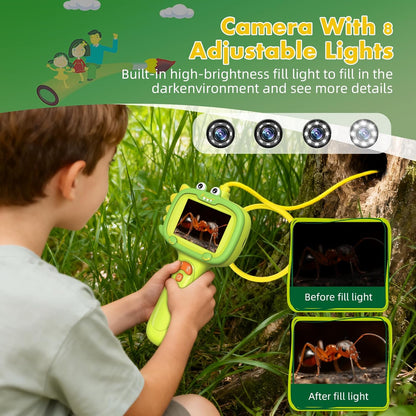 Daxiongmao Borescope Camera with Light for Kids | STEM Science Educational Toy for 3 4 5 6 7 8 Years Old Boys & Girls | Birthday Gift for Outdoor Adventures & Nature Discovery（Blue）
