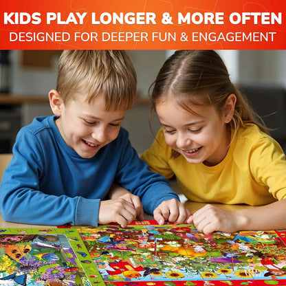 QUOKKA Puzzles for Kids Ages 4-6 - 4 x 60 Puzzles for Toddlers 5-8 - Educational Search & Find Toy for 8-10 yo for Learning Forest Polar, USA National Park Animals & City Life