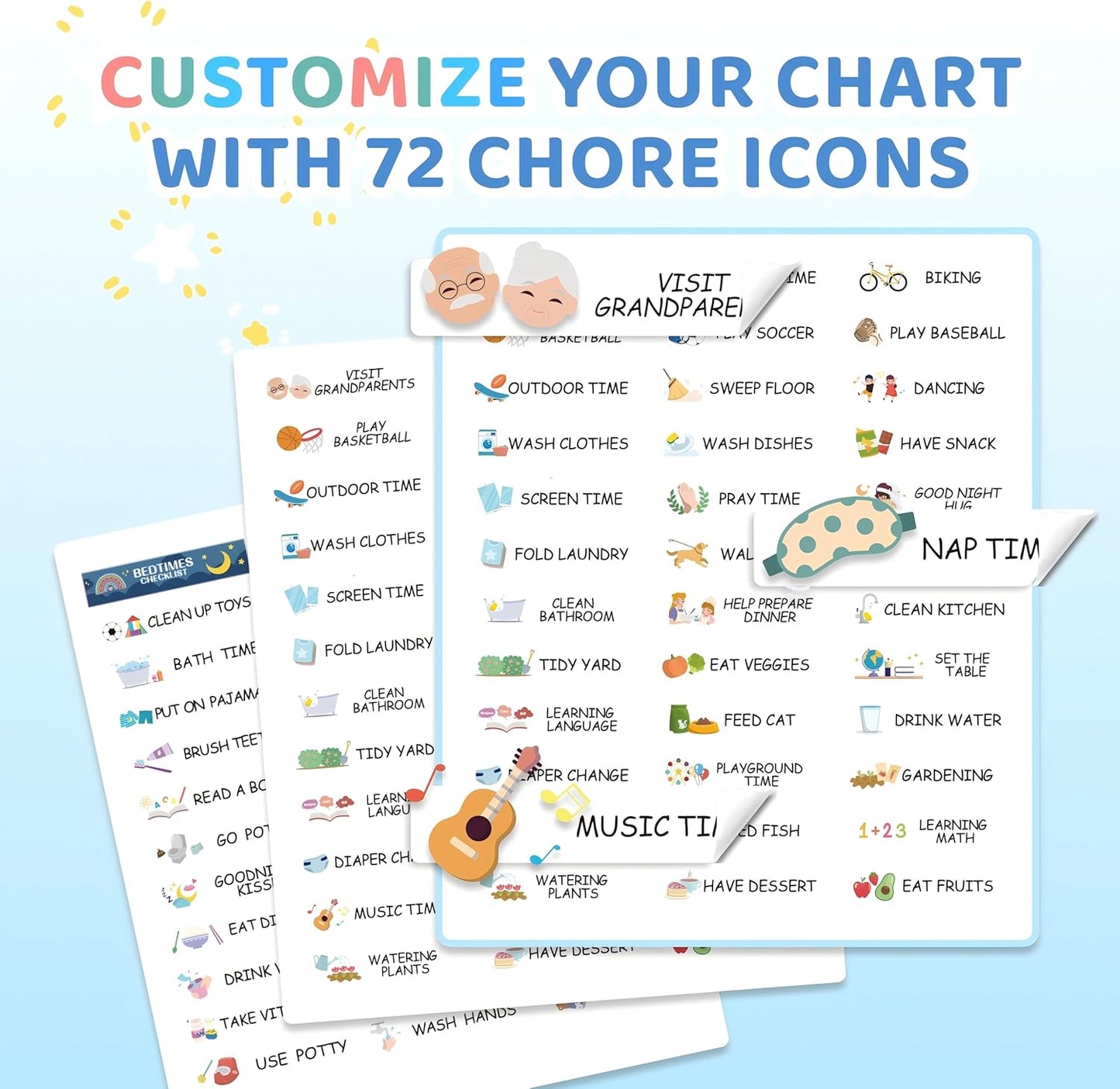 Upgraded Slider 3 in 1 Bedtime/Morning/Daily Routine Chart for Kids, Magnetic Chore Chart for Kids, Visual Schedule for Kids Toddlers Schedule Board for Home