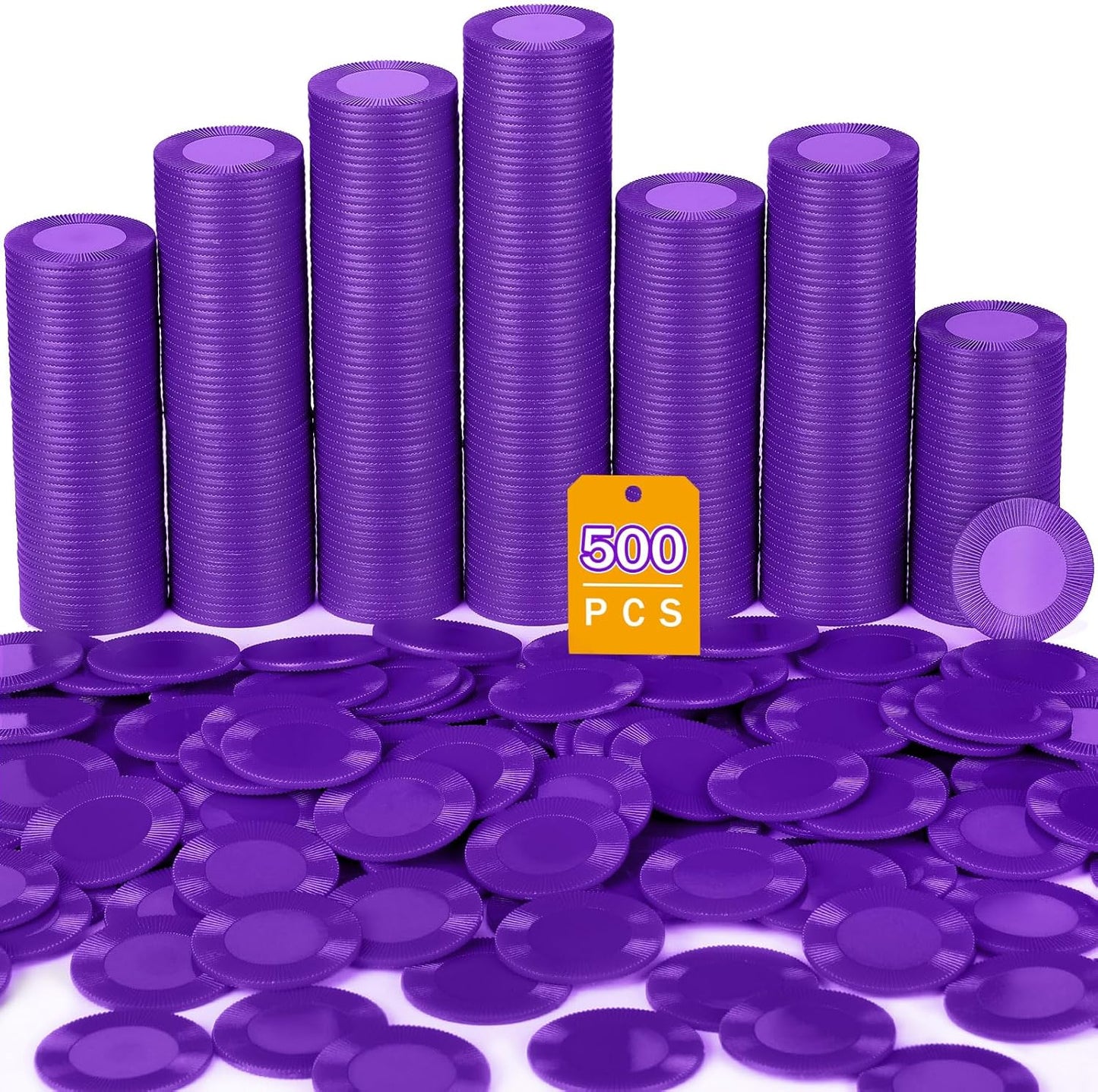 Leitee 500 Pcs Black Plastic Poker Chips Bulk 1.5 Inch Mini Bingo Chips Tokens Markers Blank Casino Counting Discs Learning Math Counters for Adults Interlocking Game Counting Reward Card
