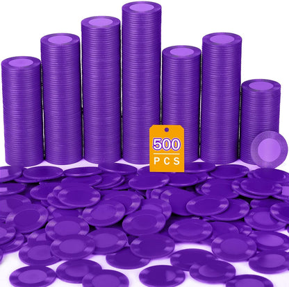 Leitee 500 Pcs Black Plastic Poker Chips Bulk 1.5 Inch Mini Bingo Chips Tokens Markers Blank Casino Counting Discs Learning Math Counters for Adults Interlocking Game Counting Reward Card