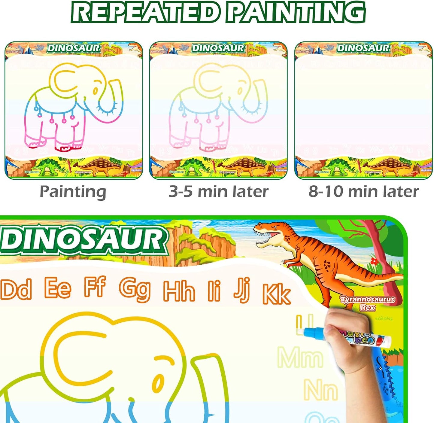 Jasonwell Aqua Water Doodle Mat 48 x 36 Inches Large Magic Drawing Doodling Mat Coloring Mat Educational Toys Christmas Birthday Gifts for Kids Toddler Boys Girls Age 2 3 4 5 6 7 8 Year Old (Galaxy)