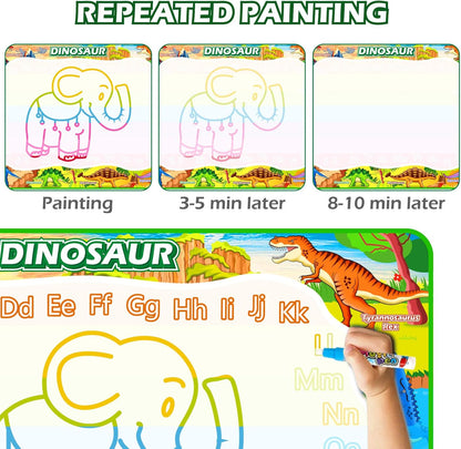 Jasonwell Aqua Water Doodle Mat 48 x 36 Inches Large Magic Drawing Doodling Mat Coloring Mat Educational Toys Christmas Birthday Gifts for Kids Toddler Boys Girls Age 2 3 4 5 6 7 8 Year Old (Galaxy)