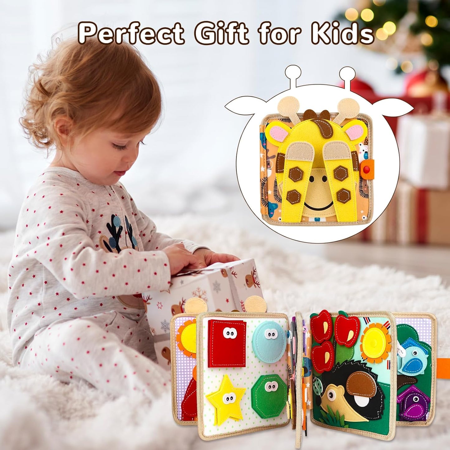 Busy Book for 1 Year Old:Quiet Books for Toddlers 1-3,Poke A Dot Books for Toddlers 1-3,Trending Gifts for 1 Year Old Boy Or Girl