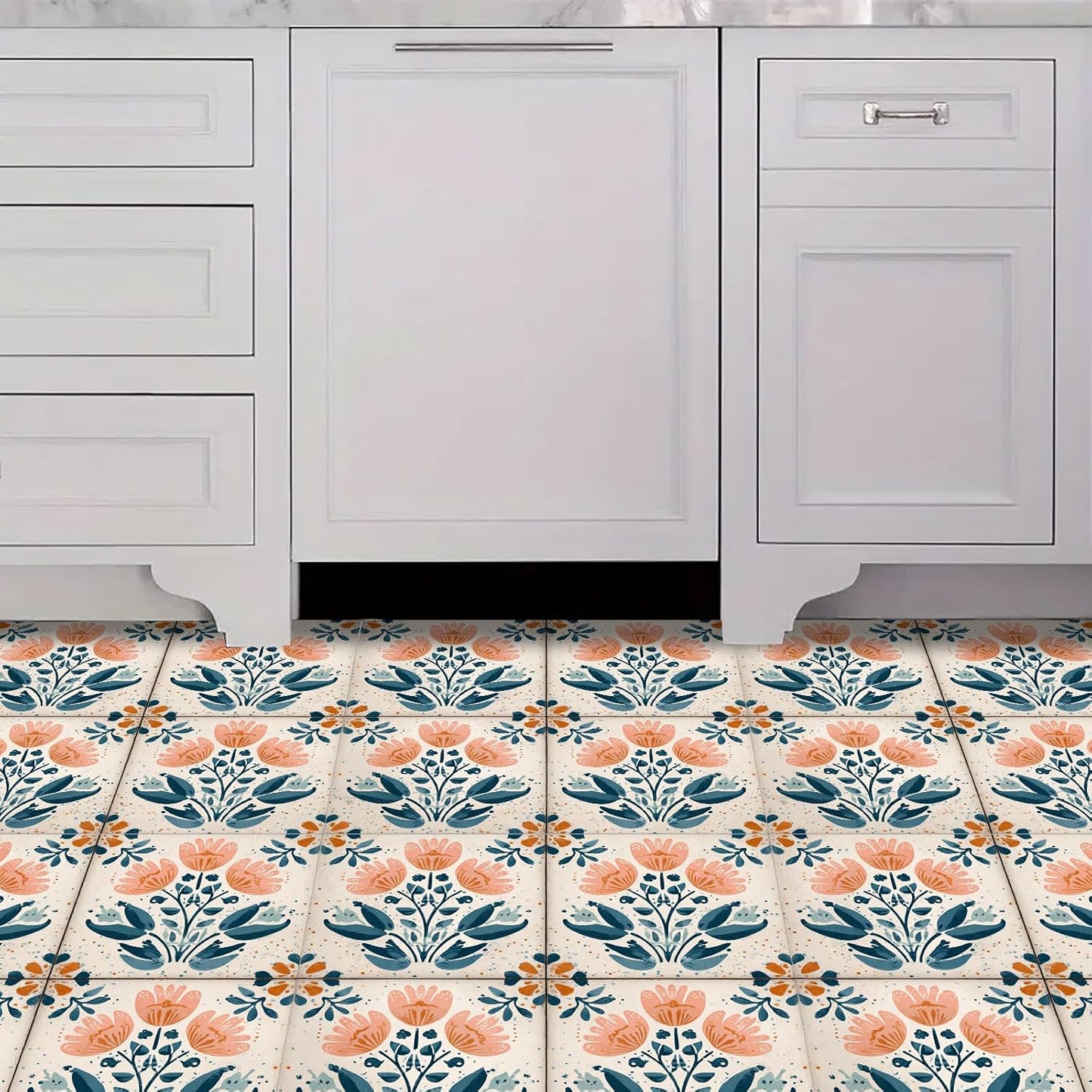 Wall Tiles Peel and Stick 12x12 Inch Ocean Coral Fish Pattern Vinyl Stickers Self Adhesive Tiles for Kitchen Bathroom Shower Laundry Room Aquarium Theme Home Renovation DIY Decor