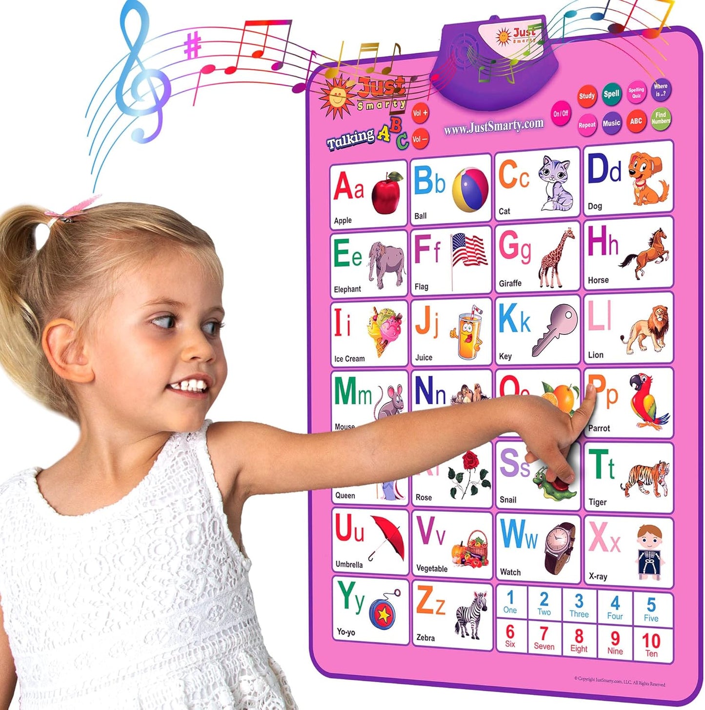 Just Smarty Alphabet Wall Chart for Toddlers 1-3 | ABCs & 123s Kids Learning Toy | Educational Gift for Infant Ages 1 2 3 4 5 | Speech Therapy for Kids 1-3 | Autism Toys for Toddlers 3-4