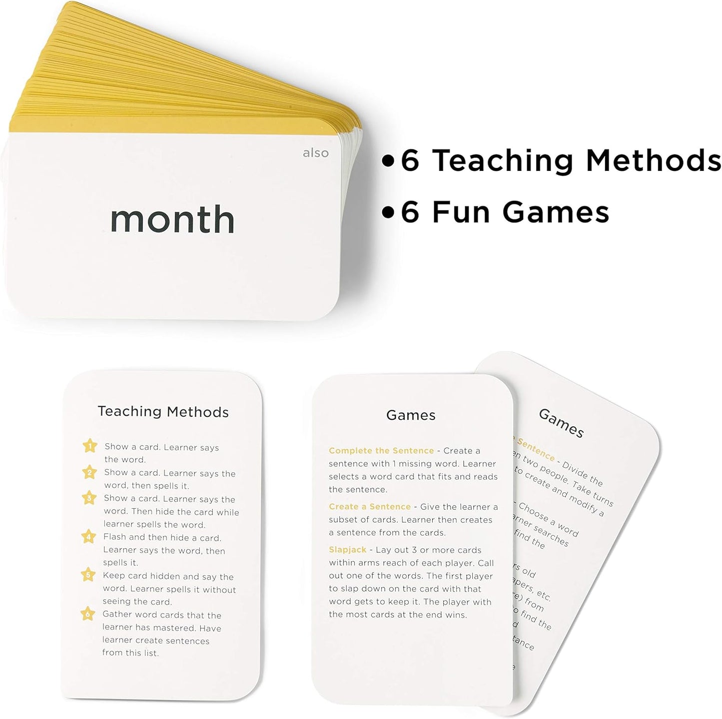 Award-Winning Phonics & Vocabulary Flash Cards (1000+ Words w/Prefixes, Suffixes & CVC) incl. Games & Visual Aids for Ages 4-8, Pre-K to 3rd Grade
