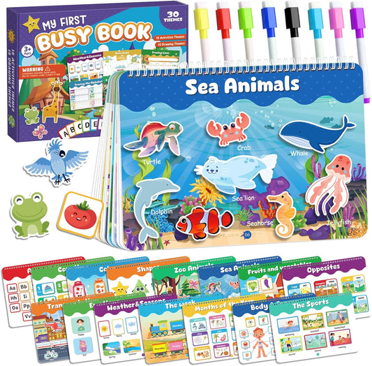 Montessori Busy Book for Toddlers 3-5, Activity Books for Kids, Toddler Busy Book for Preschool and Kindergarten Learning Activities