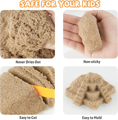 NiToy FlexiSand 19 lbs Moldable Self-Sticking Sand, Never Dries Out Fun for Over 3 Years Old Kids Bulk Refill for Sensory Sand Box Toys, Ideal for Shaping, Squeezing and Rolling (Dark Yellow)