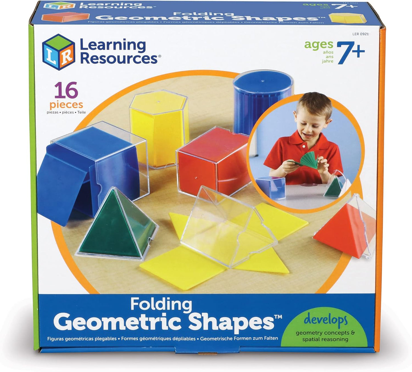Learning Resources Folding Geometric Shapes Set - Classroom Must Haves, Teacher Supplies, Geometry Game, Pattern Blocks, Homeschool, 3D School Figures for Teaching, Math Manipulatives Essentials, Ages 7+