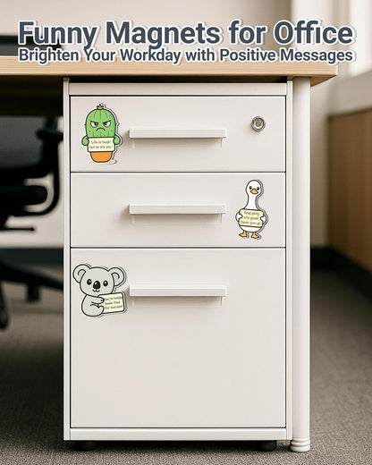 26PCS Emotional Support Animal Magnets for Fridge, Funny Magnetic Animals for Kids & Adults, Cute Locker Decorations for Girls Boys, Teacher Stickers for Classroom Rewards, Inspirational Gifts
