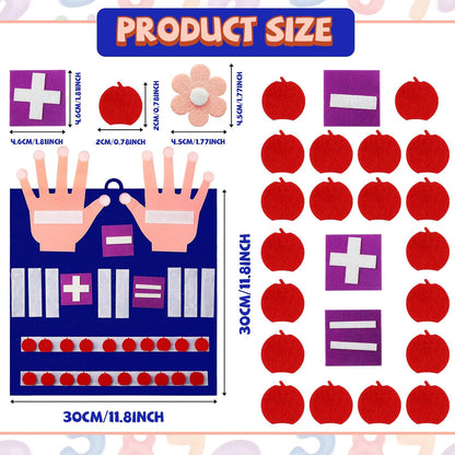 Deekin 2 Sets Handmade Felt Finger Math Toy Set Felt Math Toys Number Learning Counting Finger Boards Kindergarten Early Learning Toys Games Addition Subtraction (Skin Color)