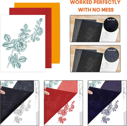 Carbon Paper for Tracing Graphite Transfer-Paper - PSLER 30 Pcs Black Graphite Paper for Tracing Drawing Patterns on Wood Projects Canvas Fabric Artist Lettering Sketch Drawing A4 8.27 X 11.81 Inch