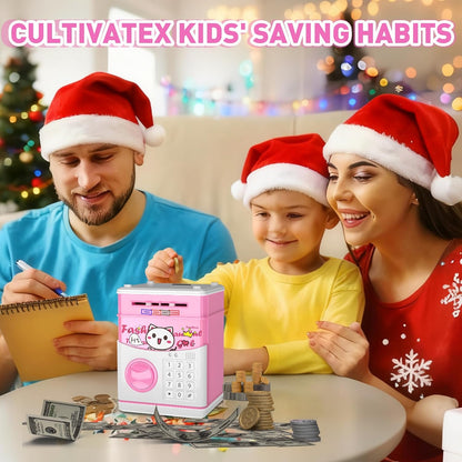 JUNEU Unicorn Piggy Bank for Kids, Gifts for 5 6 7 8 9 10 Year Old Girls, Kids Electronic Piggy Bank, Girls Birthday Gifts, Educational Toys for Girl Boys, Kid Money Saving Box, Mini ATM Coin Bank