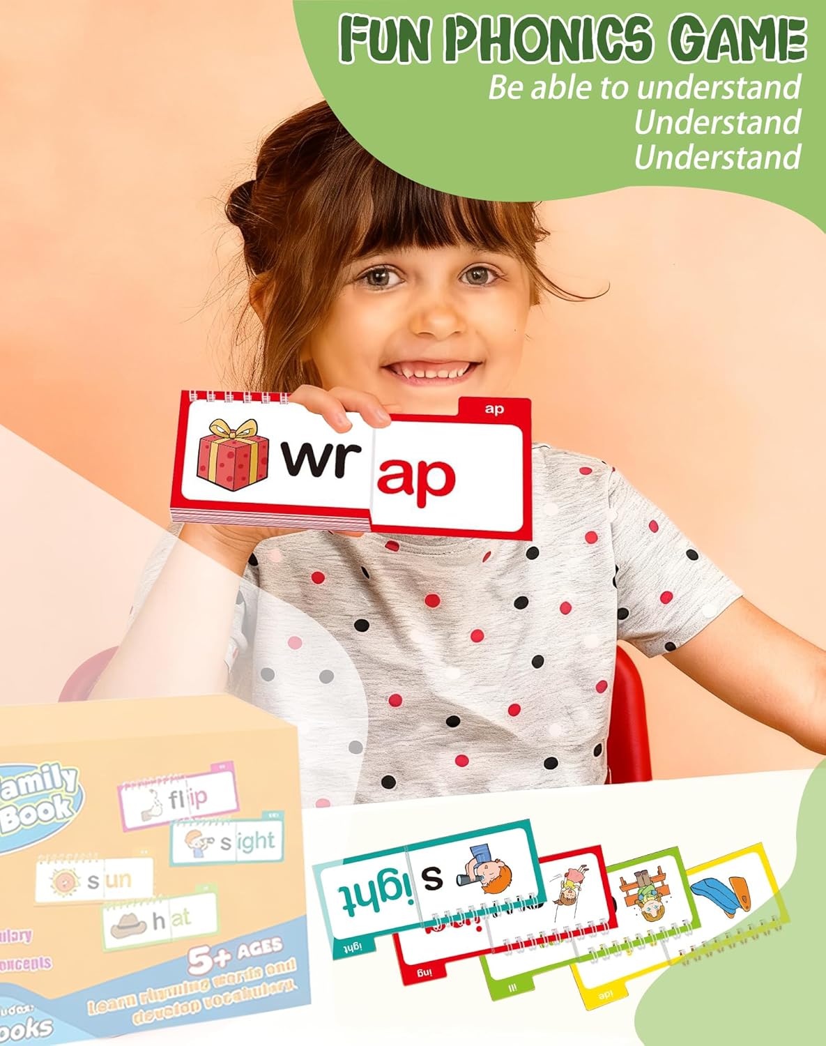30 Read and Rhyme Flip Books, Word Family Build Book, Read and Rhyme Flip Books for Kids 3-8 - Builds Foundational Reading Skills, Comprehensive Vocabulary Building, Kid-Friendly Design (1 Set)(1)
