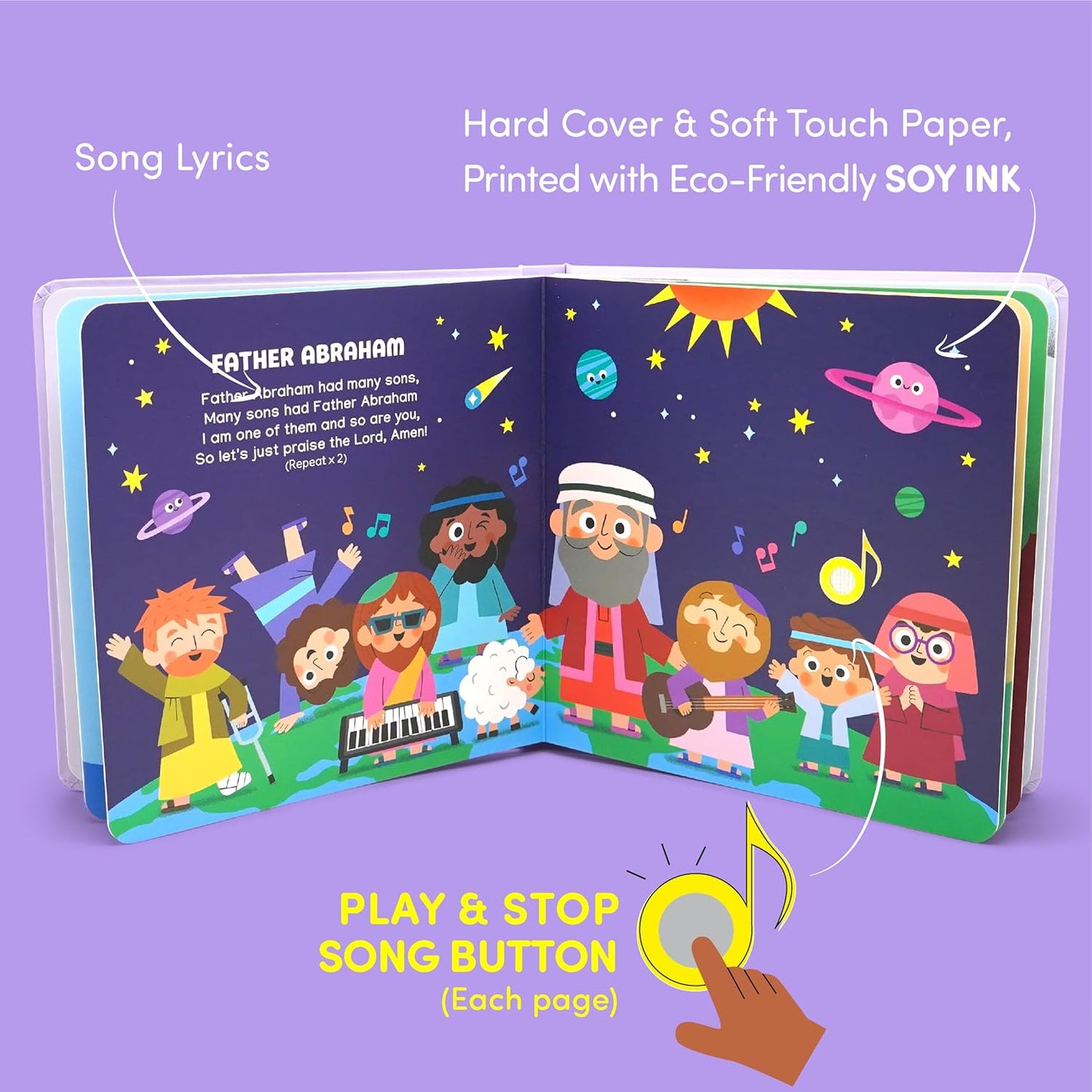 Dance with Jesus Christian Sound Books for Kids - 6 Bible Songs for Toddlers – Christian Gifts for Kids - Baby Bible for Baptism, Christening, Dedication Gifts, Sunday School, Preschool Homeschool