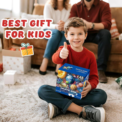 Jumbo Floor Puzzle for Kids,World Map Jigsaw Geography Puzzles,48 Piece Globe Atlas Puzzle with Continents,United States Puzzle for Ages 3-5,Preschool Learning Toys Easter Gift for 4-8 Years Old