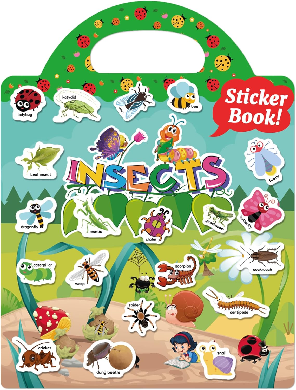 Benresive Reusable Sticker Books for Toddlers, Fun Travel Stickers for Kids, Toddler Sticker Book, Crafts Activities for Toddlers, 3 and Up Birthady Gifts - Vehicle