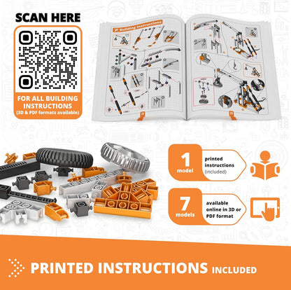 Engino- STEM Toys, Mechanics Cams & Cranks, Engineering Kit for Kids 9+, Learning & Education Set, Gifts for Boys & Girls, STEM Building Toys (8 Model Options)