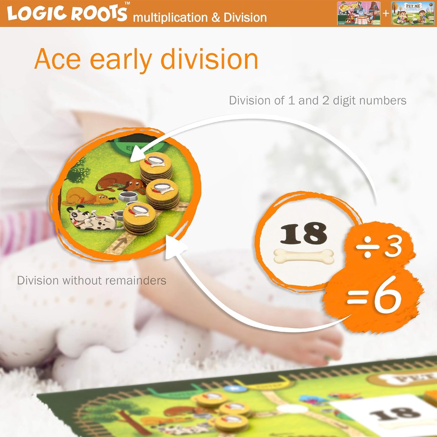 Multiplication and Division Game - Fun Math Board Game, Easy Start STEM Toy, Educational Gift for Kids (Girls & Boys), Homeschoolers, Grade 1 and Up (Pet Me)