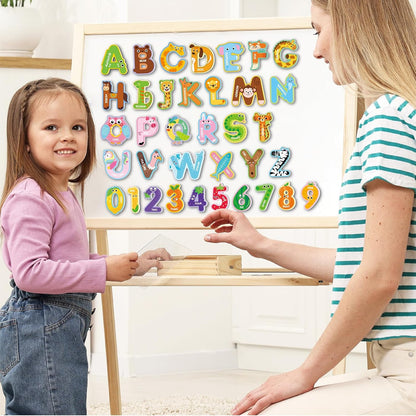 Magnetic Letters and Numbers for Fridge, Cute Colorful Animal Alphabet 26 Uppercase Letters 0-9 Numbers, Fridge Magnets Set for Learning Spelling Girls