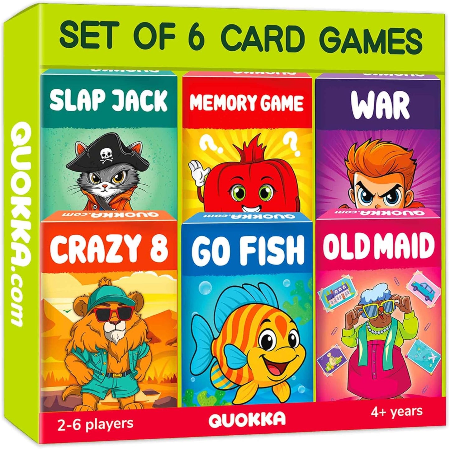 QUOKKA Memory Games for Kids Ages 4–8 – Fun Family Game with Cute Characters, Perfect for Travel, Playdates, Family Time – Educational & Engaging Playing Cards for Kids, Easy to Learn, Fast to Play