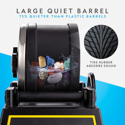 National Geographic Professional Rock Tumbler Kit – Extra Large 2 Lb. Barrel with 3-Speed Motor & 9-Day Timer – Geology DIY Kits for Adults, Rock Collection Hobby, Great Educational STEM Science Kit