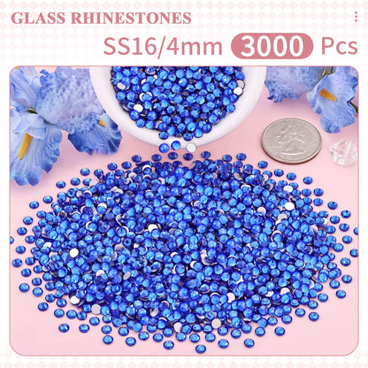 5000PCS SS6/2mm Glass Crystal Rhinestones (Clear), Bedazzling Flatback Rhinestones for Crafting DIY Crafts Nail Art Makeup Decoration, Gems Diamond Charms for Tumbler Shoes Clothing Mug