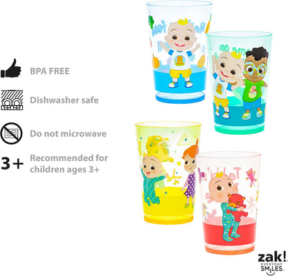 Zak Designs 14.5oz Disney Frozen 2 Nesting Tumbler Set Includes Durable Plastic Cups, Fun Drinkware is Perfect for Kids, 4pk (14.5oz, Anna & Elsa & Olaf)