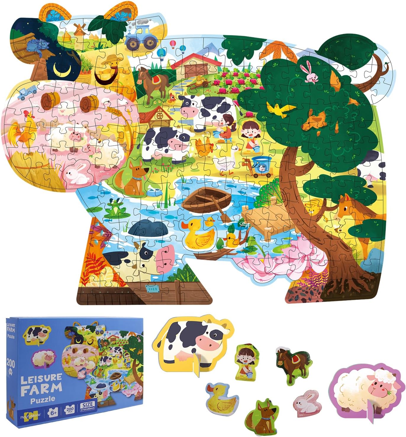 Dinosaur Puzzles for Kids Ages 6-8 Years Old 295 Piece Jigsaw Puzzles Unique Animal Shape Floor Puzzle Ages 8-10 Learning Educational Toys Birthday Gift for Boys Girls Ages 10-12
