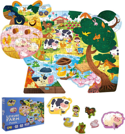 Dinosaur Puzzles for Kids Ages 6-8 Years Old 295 Piece Jigsaw Puzzles Unique Animal Shape Floor Puzzle Ages 8-10 Learning Educational Toys Birthday Gift for Boys Girls Ages 10-12