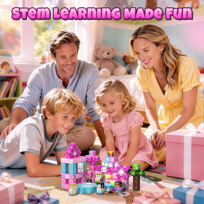 Magnetic Blocks, 150PCS Magnetic Building Blocks, Stacking Magnets for Kids, Sensory Toy for STEM Constructions Magnet Blocks for Girls Age 3+, Christmas Birthday Gifts (Snow Castle)