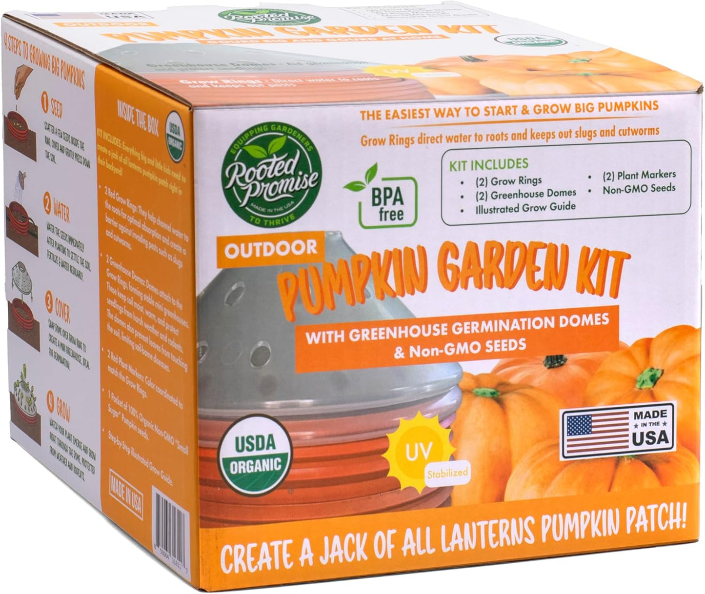 Kids Sunflower Garden Kit – Grow Your Own Sunflowers from Seeds with Greenhouse Germination Domes & Grow Rings, Non-GMO Seeds, BPA-Free | Gardening Gift for Kids & Families, Made in USA