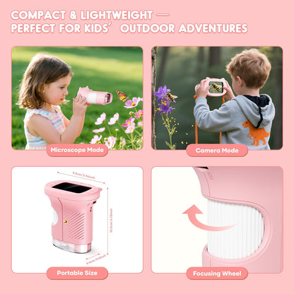 1000X Handheld Digital Microscope for Kids, Pocket Microscope with 2.0" IPS Screen, Portable STEM Science Toy for Ages 4-12, Educational Birthday Gift for Boys Girls, Outdoor Exploration Kit