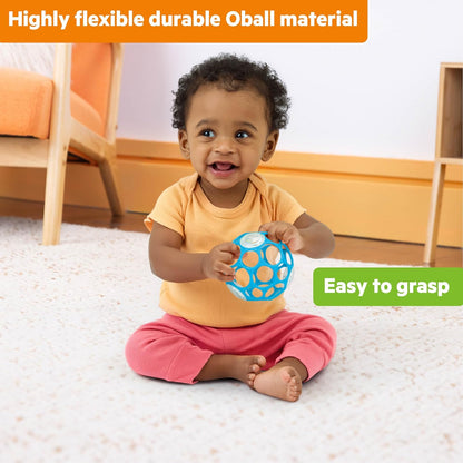 Bright Starts Oball Musical Toy, Jingle & Shake Pal, BPA-Free Easy-Grasp Baby Rattle Toy, Ages Newborn+