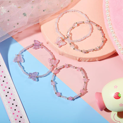 PinkSheep Toddler Jewelry Kids Necklace Choker and Bracelet 3 Pack 9pcs, Little Girls Jewelry In Box, Flower Girl Gift Kids Girls Accessories