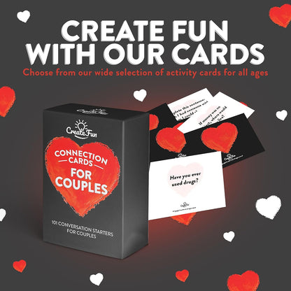 CreateFun Couple Connection Cards – 101 Engaging & Thought-Provoking Conversation Starter Cards | Gifts for Valentine’s Day, Anniversaries, Couples & Fun Games