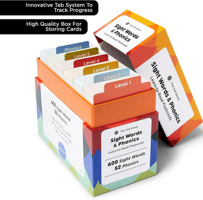 Award-Winning Sight Words Flash Cards – 520 High Frequency Words for Kids Ages 3–9 – Dolch & Fry List – Learn to Read for Preschool, Kindergarten, 1st, 2nd & 3rd Grade – Homeschool & Classroom Set