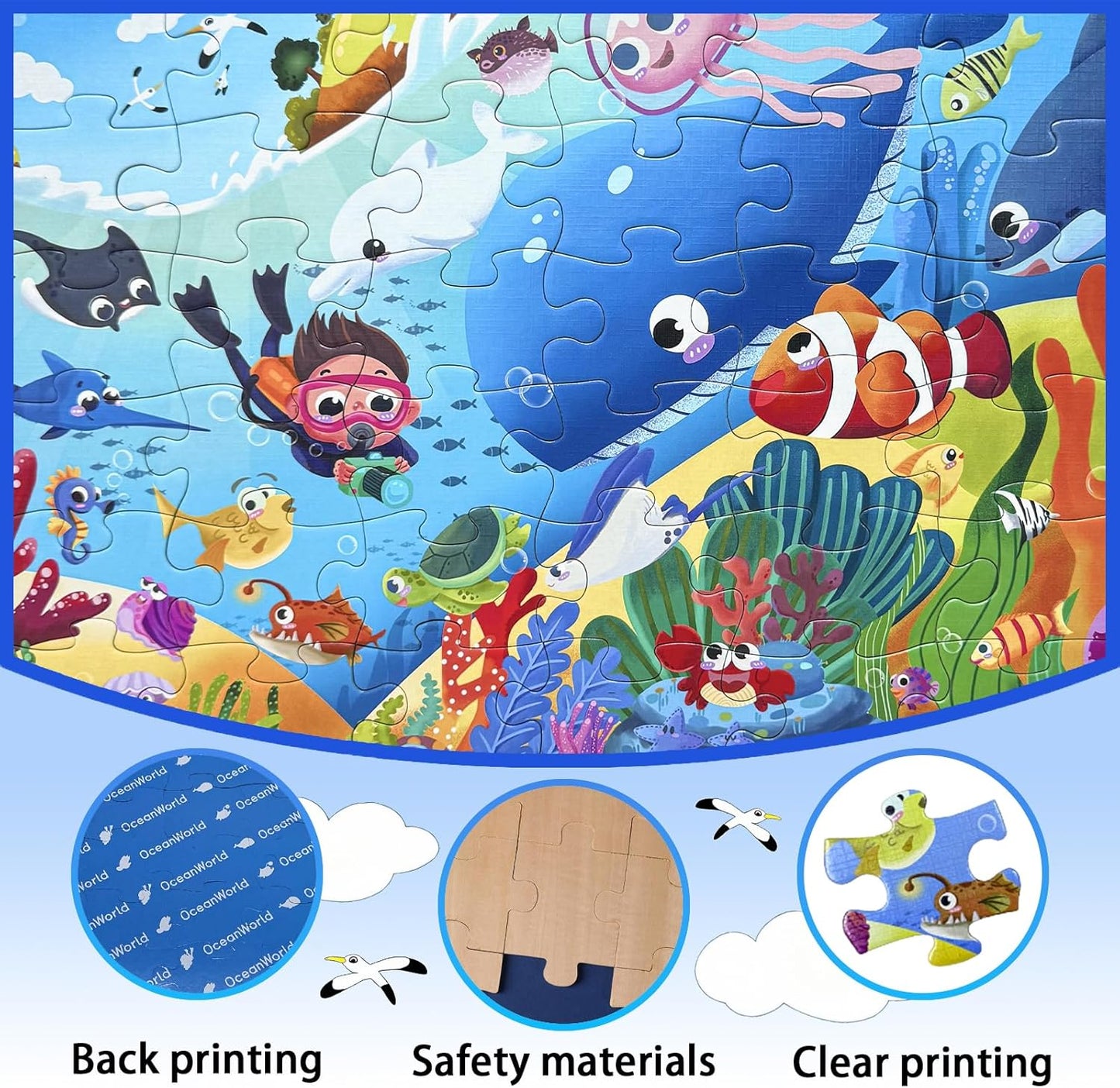 GIVEITALL Jigsaw Puzzles for Kids Ages 3-5 6-8 8-10 Year Old,Dog Planet Floor Puzzle 36 Pieces Enlightening Game Creative Gifts for Boys Girls (Dog)